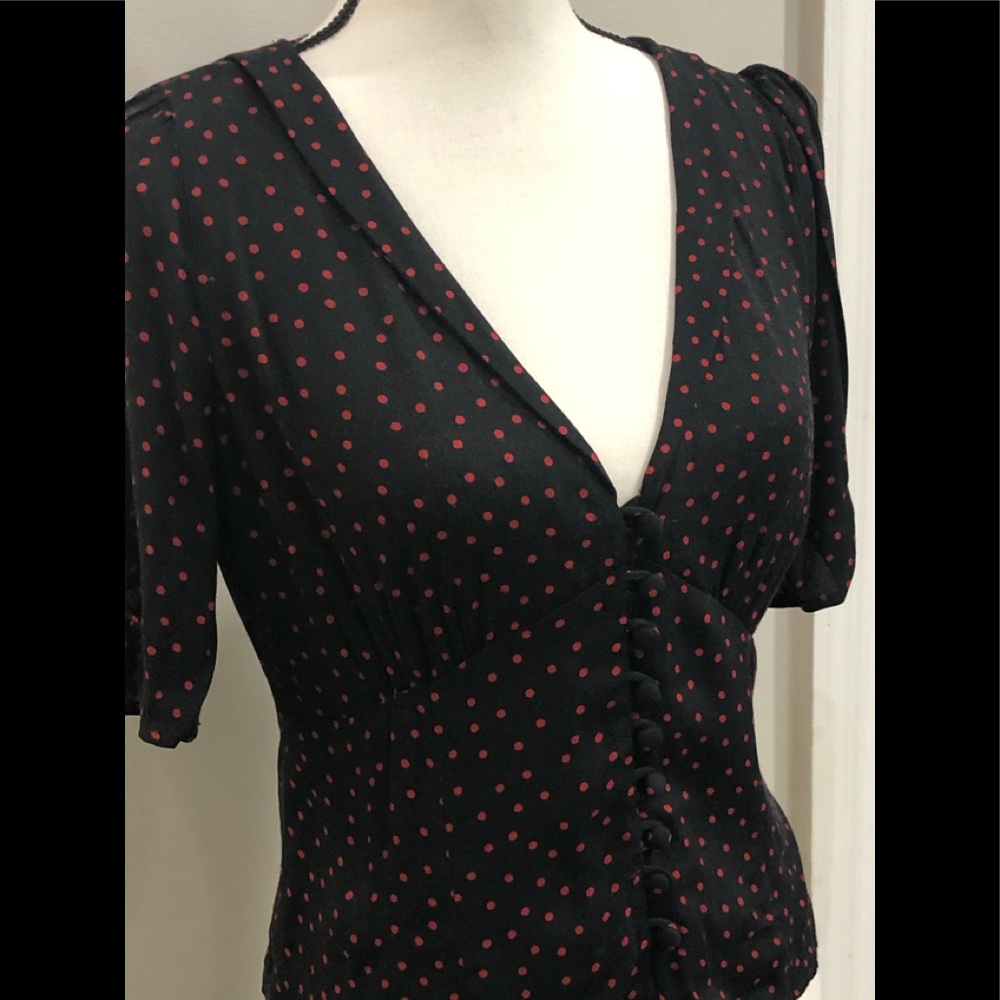Reformation Devon Top in Natalia.  Black/red.